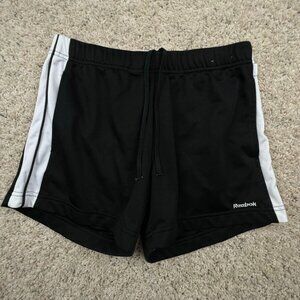 Reebok Shorts Womens Small White Black Activewear Fitness Gym Workout Comfy